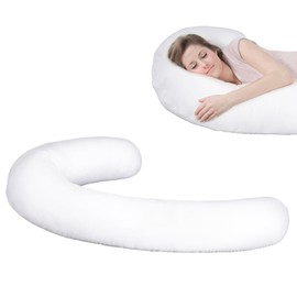 Pillowcase Compatible for Contour Swan Body Pillow, Original, Cool XL and Candy Cane Models, Breathable Zippered Closure Pillowcase - Provides a Comfortable Sleep Experience (White)
