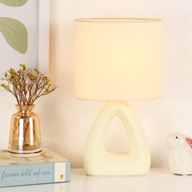 Lampwell LILA Small Table Lamp for Living Room as Bedside Table Lamp for Bedroom,Modern Ceramic Table Lamp,Kids Table Lamp,Night Table Lamp,6.7×3.94×H11.8IN,Bulb Excluded,Cream Table Lamp