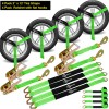 TREKASSY 4 Pack Axle Straps Car Hauler Trailer Tire Tie