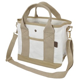 [クロスマーベリー] トートバッグ レディース 小さめ 肩掛け 布 帆布 キャンバス ミニ 御洒落 可愛い 軽量 ショルダー 仕切り 20代 30代 40代 50代 柄 ポケット ミニトート 散歩 アイボリー ブラウン R36 IV/BR