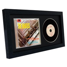 Hodeframe 2 Pack CD Frame，14.4" x 7.9" CD Display Frame for Disc and CD Box,Black Frame with Black Mat,CD Frame Display Case with Real Glass,Signed CD Music Frame for Wall and Tabletop