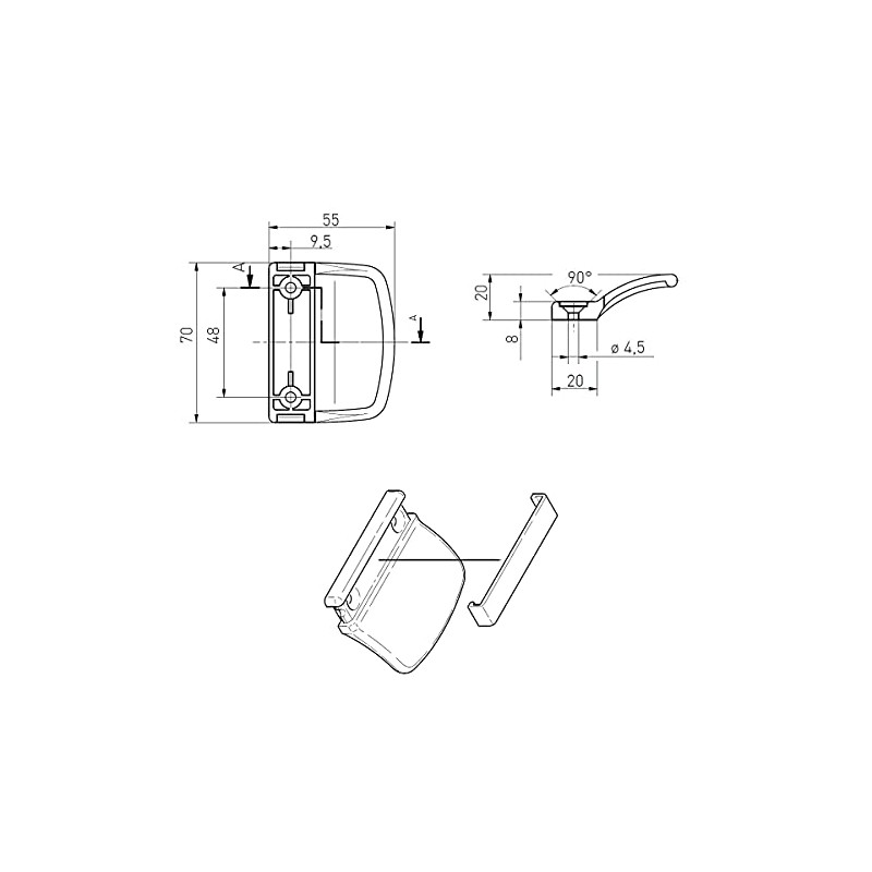 MS Beschläge® Plastic Balcony/Patio Door Handle in Various Colours