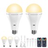 Brightown E26 Rechargeable Light Bulb with Remote and Timer, Battery