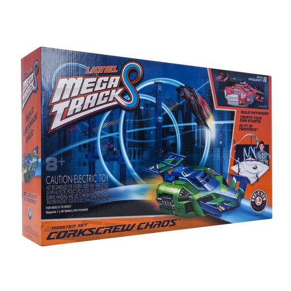 Lionel Mega Tracks, Build-your-own Customizable Race track, Corkscrew Chaos Red Engine