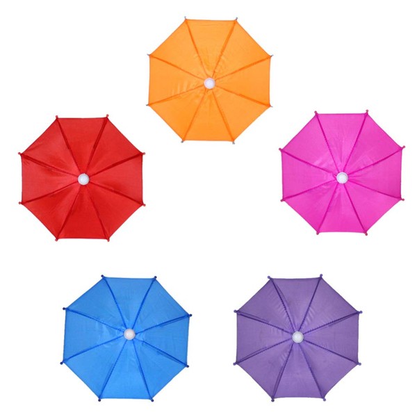 jojofuny 5 ombrelli Doll, mini ombrello, fai da te, simpatici mini giocattoli per ombrelli, con appendere regali, oggetti di scena decorativi per bambini (colore casuale)