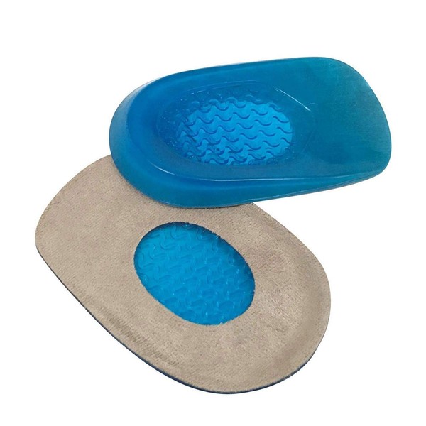 Runee Gel Heel Cups (2 Pairs) - Massaging Shock Absorbtion Cushions Inserts Provides Foot Relief from Plantar Fasciitis, Sore Heel Pain, Bone Spur, Achilles Pain and General Foot Pain (Small)