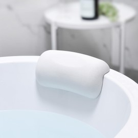 Guluto Bath Pillow, Bath Pillow, for Neck and Support, Waterproof, Anti-Slip, Suction Cup Pillow, Comfortable, Convenient, Bath Pillow, Perfect for Relaxing, Bath Goods, Spa Gift (White)