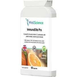 WellScience ImmunoElite Pro: Immune Support, Antioxidant Boost, and Energy Enhancement - with Vitamin C, D, Zinc, Turmeric, Baobab & Acerola