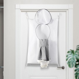 Hanging Breathable Nylon Laundry Bag with Round Zipper Opening, Mesh Design, Durable Tear-Resistant Material, Space-Saving Storage Solution for Bathroom, Dorm, and Home Use