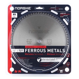 Norske Tools NCSBI558 10 inch 72T Ferrous Metal Cutting Saw Blade Industrial Quality Made of Japanese Steel 5/8" Bore