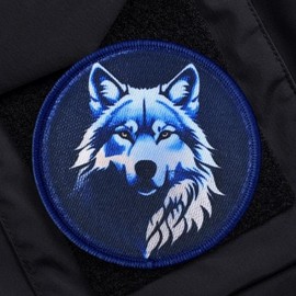 Blue Wolf Tactica - Parche con diseño de gancho y bucle para colgar en la ropa