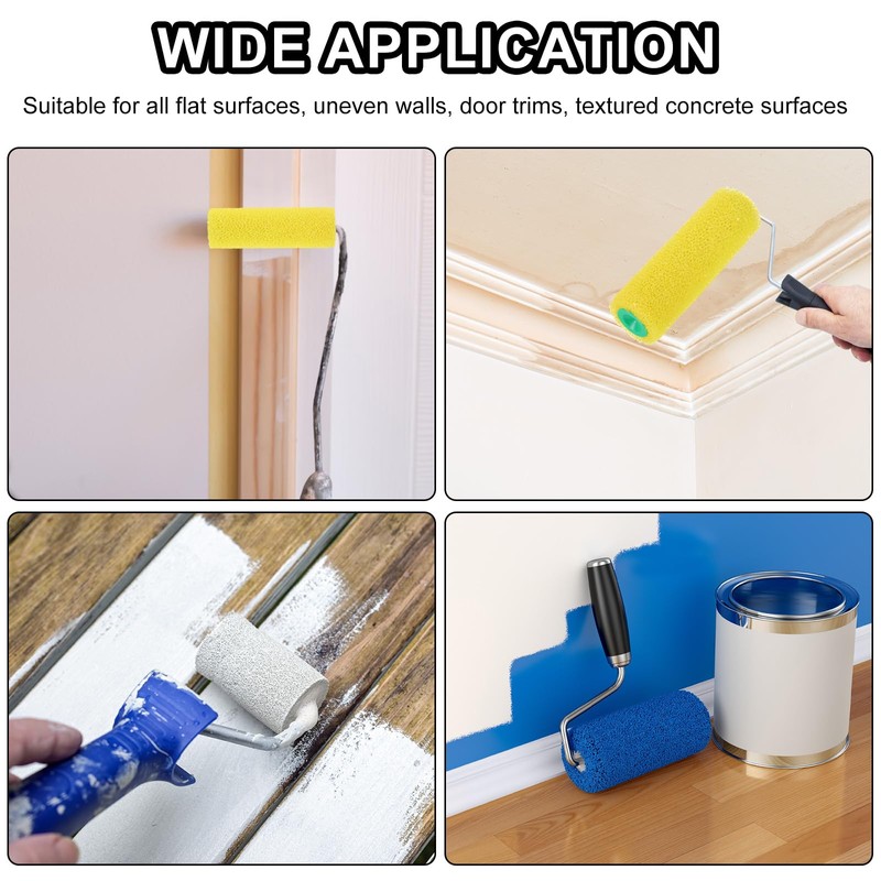 sourcing map 8.07 Inch Mini Resilient Sponge Paint Roller Cover