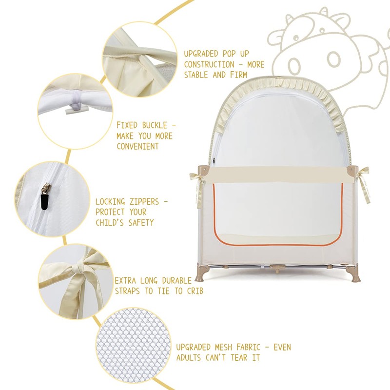 L RUNNZER Pack N Play Tent, Baby Crib Tent to