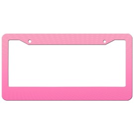 DaLiT Fashion Pink License Plate Frame Holder 2 Holes for Cars Design Auto Front Or Back Tag with Screw Caps Stainless Steel 12×6 Inches