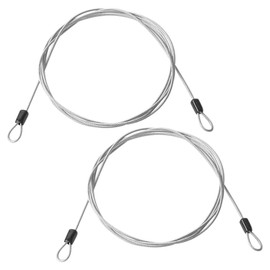 Sarini 2pcs 2M Security Bike Lock,Cable Lightweight Wire Cable Lock,Double Loop Steel Lock Chain Portable Lock Wire Rope Silver, Flexible Safety Luggage Lock for Padlocks Scooter Bicycle Suitcase