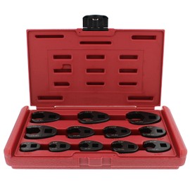 ABN Jumbo Crowfoot Flare Nut Wrench Set SAE Standard 12-Piece Tool Kit for 3/8in and 1/2in Drive Ratchet
