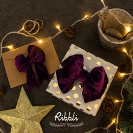 Ribbli Burgundy Velvet Wired Ribbon 2.5 Inch Velvet with Satin Christmas Ribbon for Gift Wrapping Christmas Tree Decoration Crafts Wreaths Supplies-Continuous 10 Yards