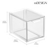 mDesign Plastic Stackable Bathroom Storage with Pull Out Bin Organizer