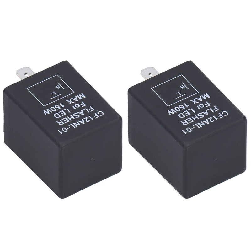 2Pcs LED Flasher 2‑Pin Electronic Relay Normally Open Car Turn