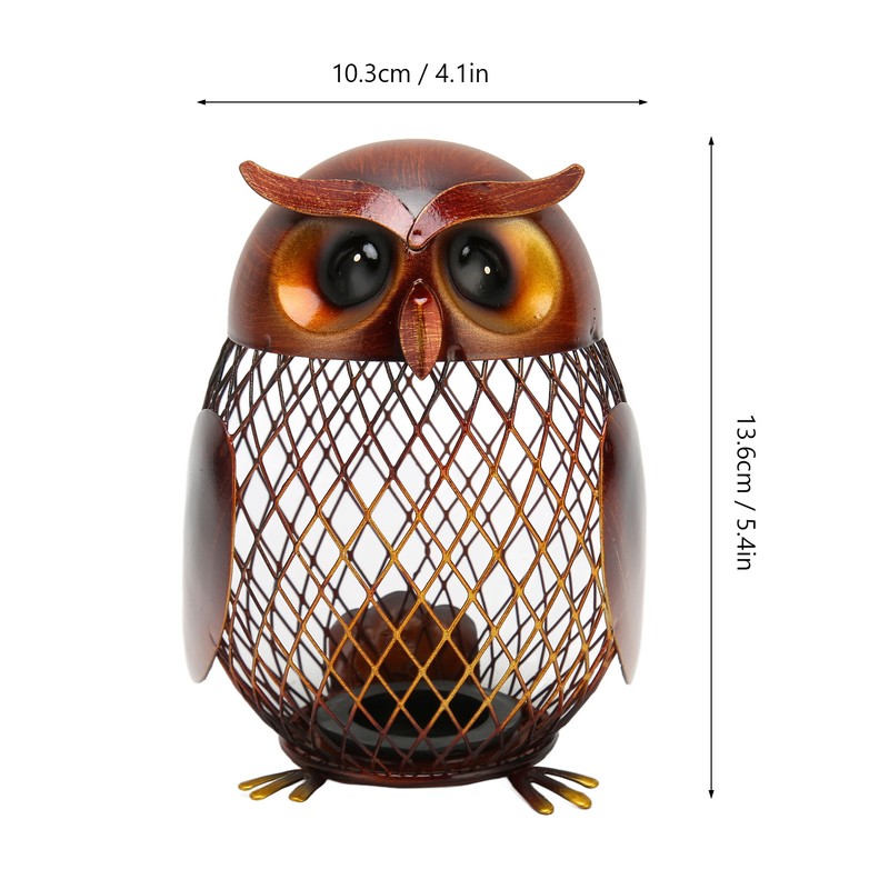 Owl Piggy Bank Owl Shaped Metal Coin Box Handwork Crafting