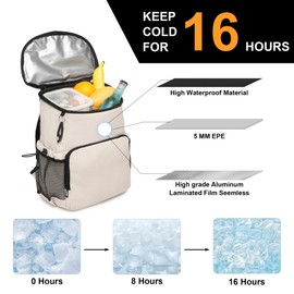 Backpack Cooler for Men and Women Insulated Waterproof Soft Lightweight Cooler Bag Leakproof 30 Cans Travel Camping Picnic Beach