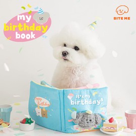 BITE ME My Birthday Book Nose Toy, Squeaky and Crumpled Plush Dog Toy, Dog Hidden and Seek Interactive Toy, Pet Toys for Small and Medium Dogs, Dog Nose Work Toys and Smell Training Toys, Korean Pet
