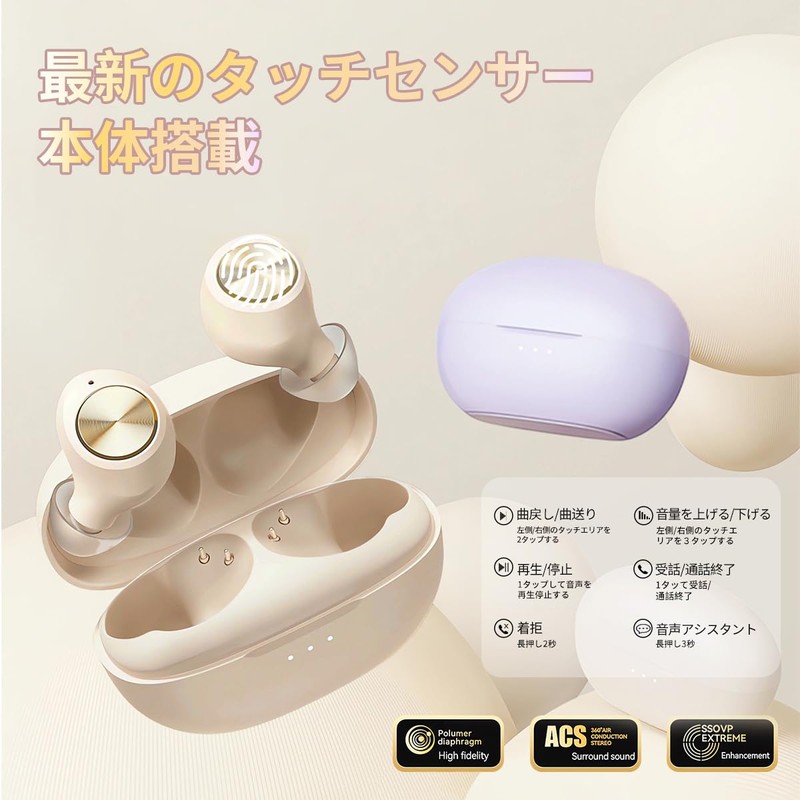 Wireless Earphones, Bluetooth Hi-Fi Sound Quality, 2025 Latest Bluetooth 5.3,