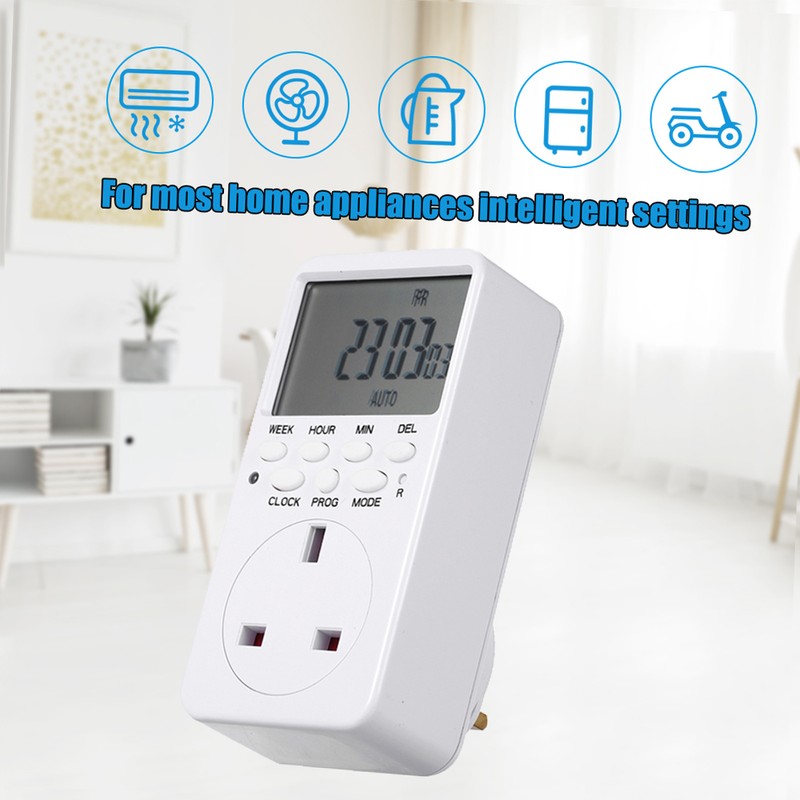 Digital Timer Switch Socket LCD Display Plug-in Programmable Time Switch