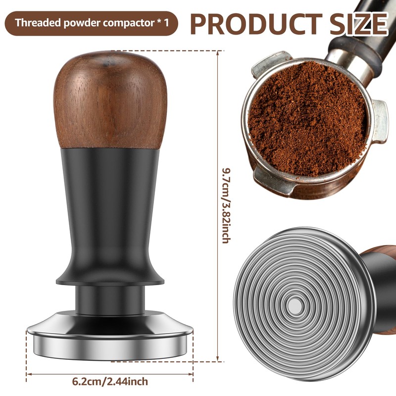 AwObEpl Stainless Steel Espresso Tamper for Home Coffee Tamper Walnut