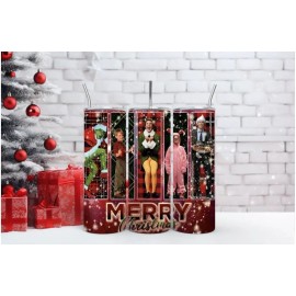 Unbranded Merry Christmas Movies Collage Tumbler