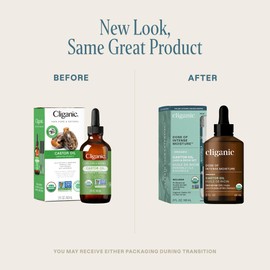 Cliganic Organic Castor Oil, 100% Pure (2oz Glass Bottle with Eyelash Kit) - For Eyelashes, Eyebrows, Hair & Skin (Packaging May Vary)