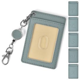 VEISEN Pass Case, Commuter Holder with Reel, Double-Sided, IC Card Case, ID Card, Employee ID Card, Card Case, Kids, Men's, Women's, Reel, Initial, Stretchable, Thin, blue