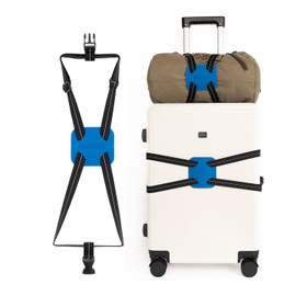 Luggage Straps for Suitcases TSA Approved Travel Belt,Luggage Straps Bag Bungees for Add a Bag Easy to Travel Suitcase Elastic Strap Belt (Black/Blue -1pcs)