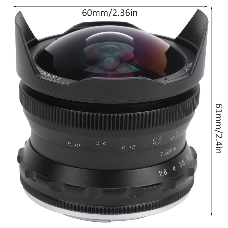 7.5mm F2.8 FX Mount Ultra Wide Angle Fisheye Scenery Lens