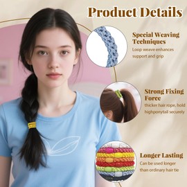 CLINTT 8 Pcs Elastic Hair Ties for Women & Girls, High Elastic Ponytail Holders, Hair Ties No Damage, Elastic Ties for Curly or Thick Hair, Mixed Colors