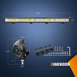 Nilight 37Inch 780W LED Light Bar Triple Row Flood Spot Combo 78000LM Driving Off Road Lights with 12V Wiring Harness Kit for Truck Tractor Trailer Pickup SUV 4x4 Van Camper,2 Years Warranty