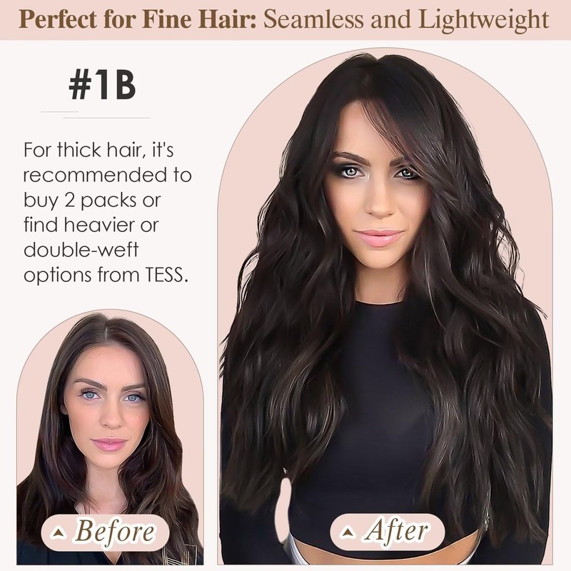 Tess Clip-In Real Hair Extensions, Remy Human Hair Extensions for