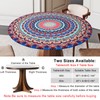 ASTNIC Round Tablecloth, Waterproof Elastic Edged Fitted Vinyl Table Cloth