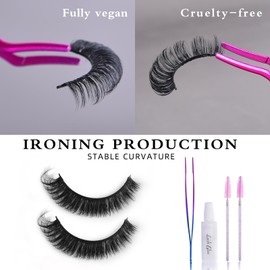 Juntun D Curl Russian Strip lashes,Fluffy D Curly Strip Lashes,Cat Eye Style Strip False Eyelashes Set of Lash Extensions Look,Full Volume DD Curl Russian Lashes made from Premium Quality Faux Mink