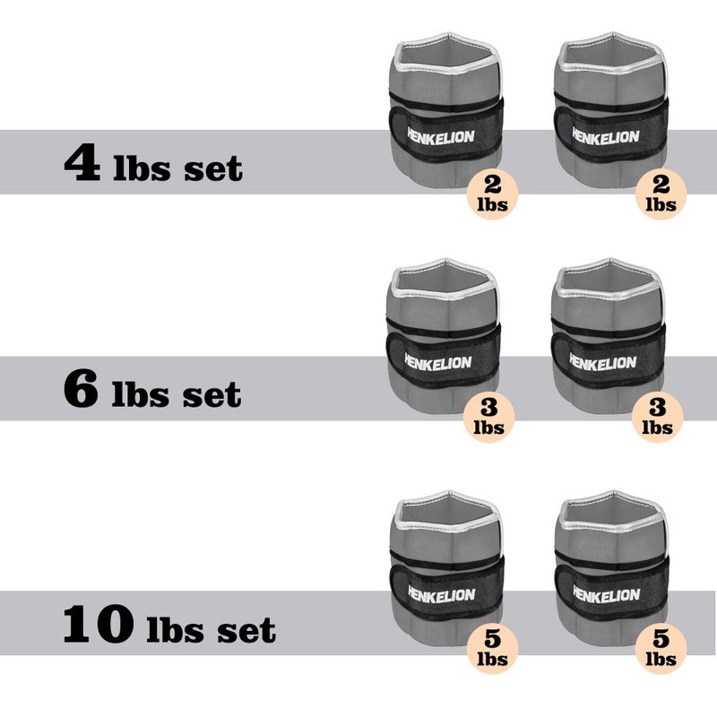 Henkelion 1 Pair 6 Lbs Adjustable Ankle Weights For Women