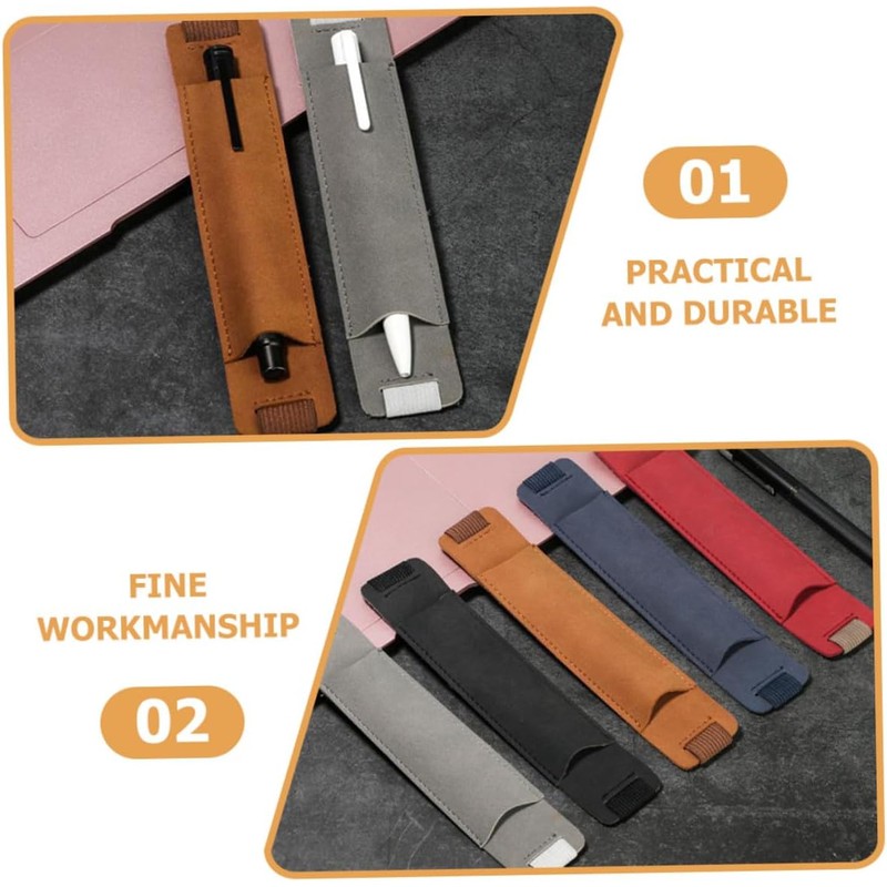 4 piezas Protector de Bolígrafo de Cuero Elástico para Cuadernos