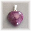 Edelsteinartikel Ruby Heart Pendant with 925 Silver Eyelet | A