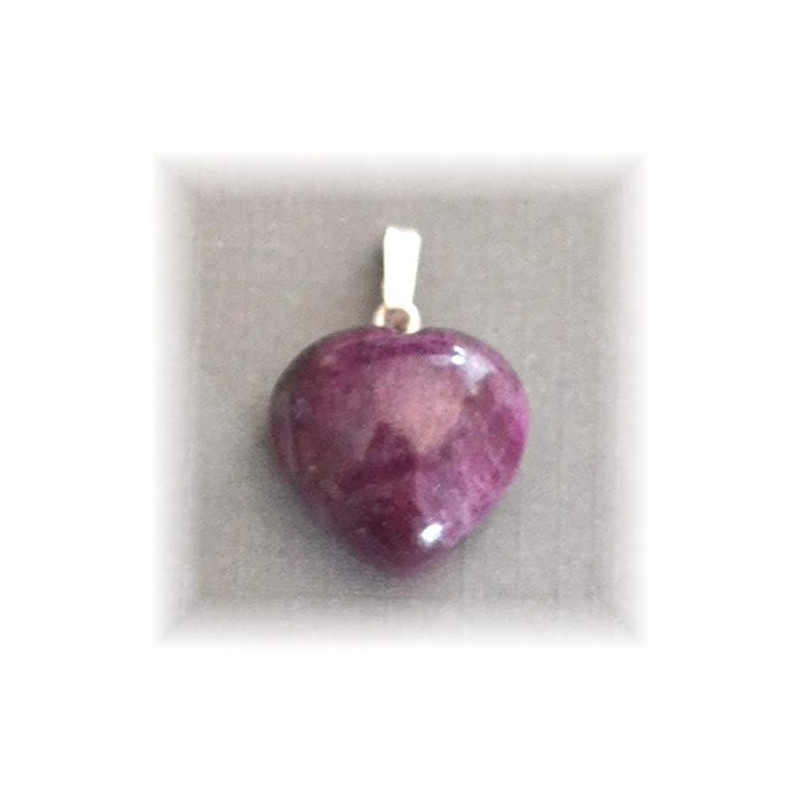 Edelsteinartikel Ruby Heart Pendant with 925 Silver Eyelet | A