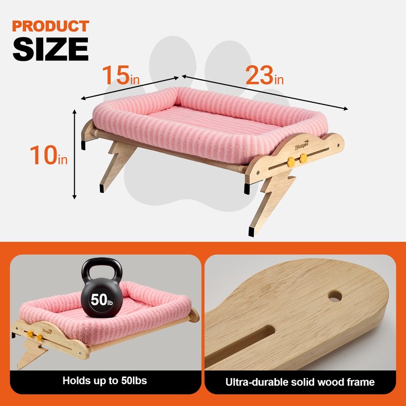 Cat Window Perch, Adjustable for Standard Window Sills Up to