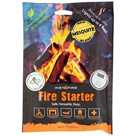 Insta-Fire Mesquite Blend Granulated Fire Starter, All Natural, Eco-Friendly, InstaFire Lights Fires in Any Weather 1.75oz Pouches (6 Packs)