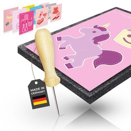 Jean-Philippe Dietz® Prickling Set with 10 Templates (A5) – Girls Version – Prickling Needle with Prickling Felt (20 x 15 x 1 cm) – Made in Germany