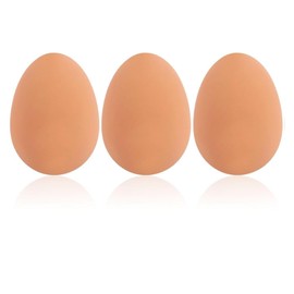 eMKay® Pack of 3 Bouncing Egg Jet Balls – Realistic Brown Egg-Shaped Rubber Bouncy Balls (5.4 cm) – Prank & Party Bag Filler Toy