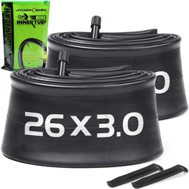 2 Pack 26x3.0 Fat Bike Tube with AV 32mm Valve, Premium Butyl Rubber 26 x 3.5 26x3.0 Fat Tire Bike Tubes with 2 Tire Levers, 26x3.0 Bike Tube for Road/MTB/E Bike by Hydencamm