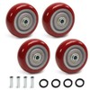 4 PCS 3.5INCH Caster Wheels Red Heavy Duty Plate Shelf
