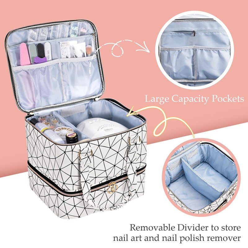 Uross Nail Polish Organizer Bag Holds 42 Bottles Nail Polish